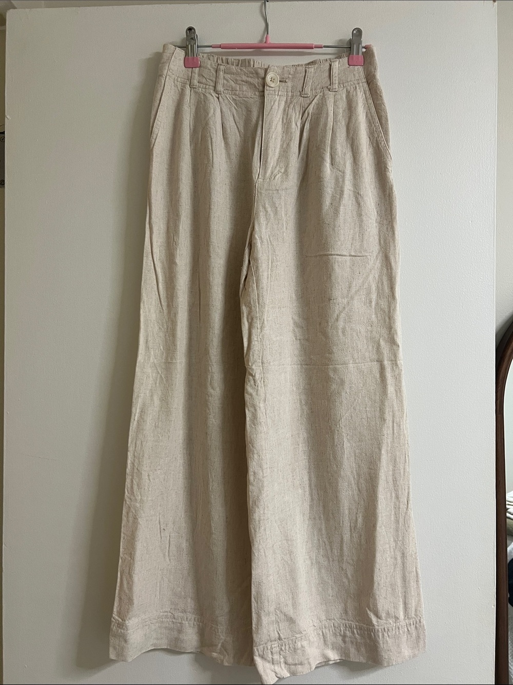 Dex Wide-Leg Linen Blend in Natural Cream